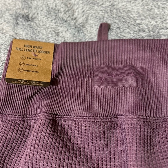 PINK SOFT SEAMLESS HIGH WAIST FULL LENGTH JOGGER - Picture 10 of 12